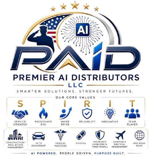 PAID Premier AI Distributors LLC brand seal